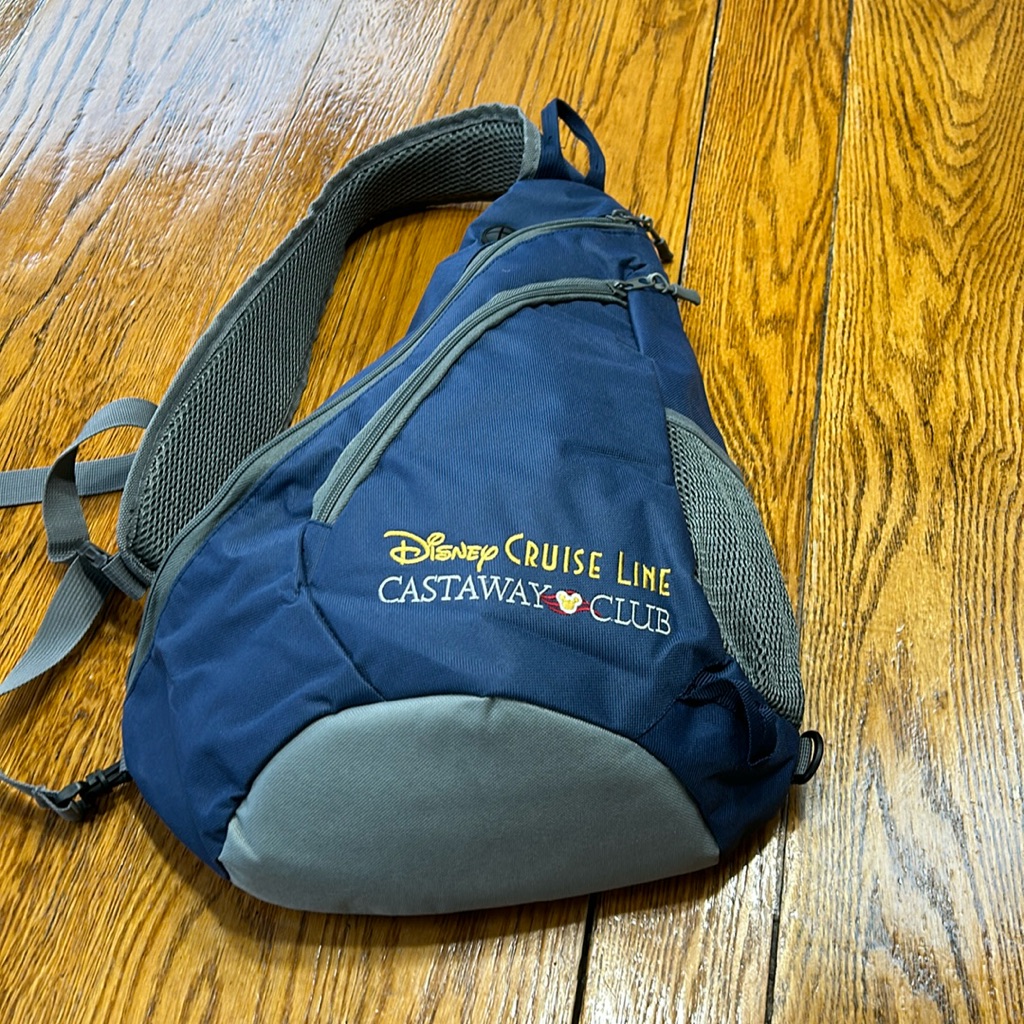 Disney Cruise Line Crossbody Backpack. Two Zip Pouches,Padded Adjustable Straps